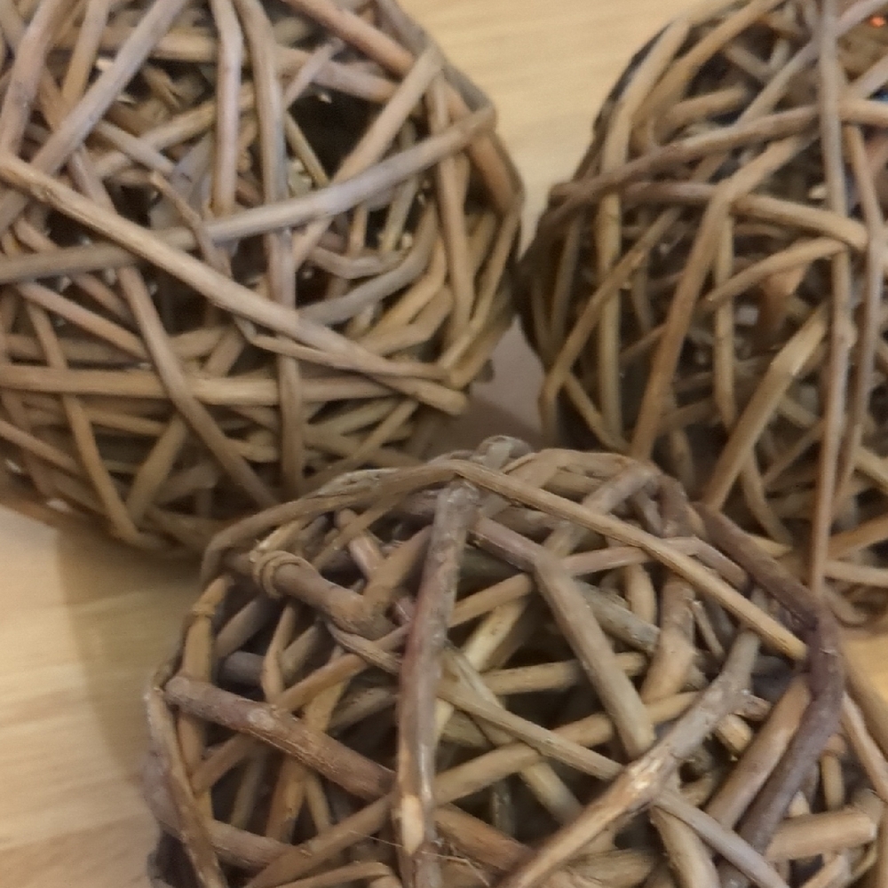 Rustic Rattan Woven Decorative Spheres - Picture 3 of 6
